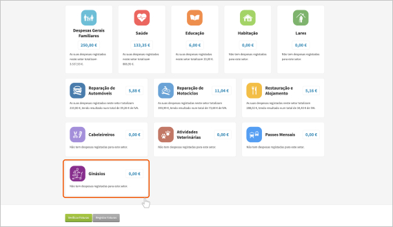 Despesas Ginásio IRS passo 4