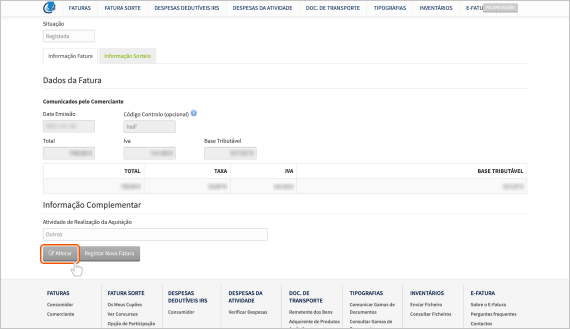 Despesas Ginásio IRS passo 6