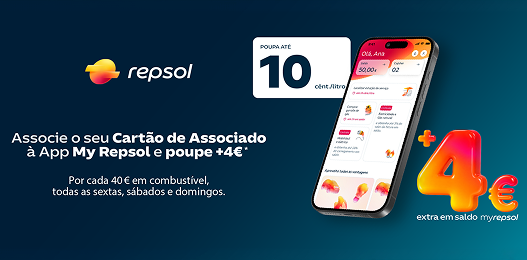 Receba 4€ por cada 40€ em combustível na Repsol
